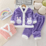 Kid Girl Winter Flannel Plush Thick Pajamas