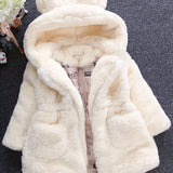 Kid Baby Girl Soft Cozy Fleece Hooded Long Sleeve Warm Coats