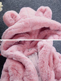 Kid Baby Girl Soft Cozy Fleece Hooded Long Sleeve Warm Coats