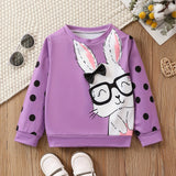 Kid Baby Toddler Girls Rabbit Polka Dot Print Long Sleeve Sweatshirt