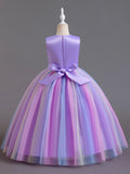 Kid Girl Sequin Rainbow Mesh Tutu Princess Sleeveless Party Dress