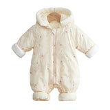 Newborn Down Cotton Jumpsuit Bodysuit Winter Hooded Romper