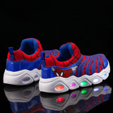 Kid Boys  Spring Autumn LED Luminous Mesh Sneakers Light Up Shoes
