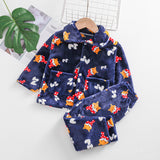 Kid Baby Girl Double-sided Velvet Plush Thickened Warm Pajamas