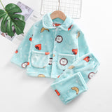 Kid Baby Girl Double-sided Velvet Plush Thickened Warm Pajamas