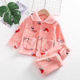 Kid Baby Girl Double-sided Velvet Plush Thickened Warm Pajamas