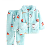 Kid Baby Girl Double-sided Velvet Plush Thickened Warm Pajamas