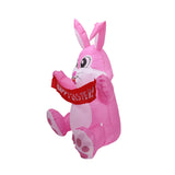 Easter Bunny 1.5m Inflatable Pink Cute Bunny LED Luminous Inflatable Courtyard Decoration