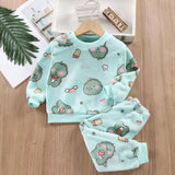 Kid Baby Girls Thickened Flannel Winter Suits Pajamas