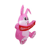 Easter Bunny 1.5m Inflatable Pink Cute Bunny LED Luminous Inflatable Courtyard Decoration