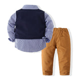 Baby Boys Gentlemen Long Sleeve Three-piece Set