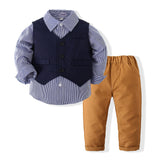 Baby Boys Gentlemen Long Sleeve Three-piece Set