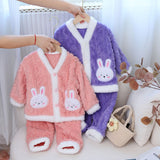 Kid Girl Winter Flannel Plush Thick Pajamas