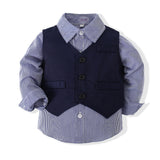 Baby Boys Gentlemen Long Sleeve Three-piece Set