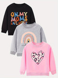 Kid Baby Girl Cute Rainbow Sweatshirts 3pcs