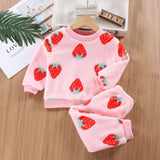 Kid Baby Girls Thickened Flannel Winter Suits Pajamas