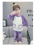 Kid Baby Girl Plush Thickened Autumn Winter Pajamas