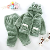 Kid Boy Girl Suit Cute Hooded Winter Warm Pajamas