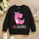 Kid Baby Girl Cute Sassy Dinosaur Graphic Print Sweatshirt