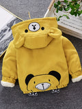 Kid Baby Girl Cute Bear Corduroy Hooded Jacket Warm Coats