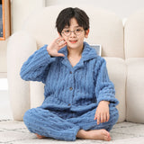 Kid Girl Autumn Winter Coral Velvet Flannel Thickened Pajamas