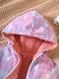 Kid Girl Chic Cozy Cartoon Hooded Fleece Jacket Coats