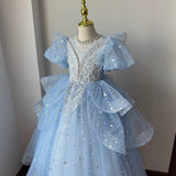 Kid Girl Princess Flower Wedding Birthday Host Dress