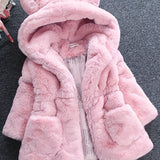 Kid Baby Girl Soft Cozy Fleece Hooded Long Sleeve Warm Coats