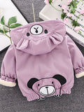 Kid Baby Girl Cute Bear Corduroy Hooded Jacket Warm Coats