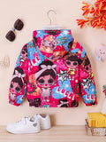 Kid Baby Girl Butterfly Print Hooded Zipper Coat Jacket