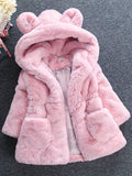 Kid Baby Girl Soft Cozy Fleece Hooded Long Sleeve Warm Coats