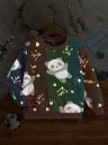 Kid Girl Cozy Panda Plush Fashion Long Sleeves Sweatshirts