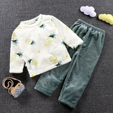 Kid Baby Boy Girl Autumn Winter Thickened Warm Pajamas