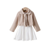 Kid Baby Girl Casual And Versatile Sleeveless Solid Color Pleated Dress