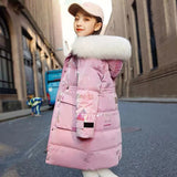 Kid Girl Down Cotton Warm Long Thickened Winter Coats Jackets