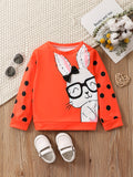 Kid Baby Toddler Girls Rabbit Polka Dot Print Long Sleeve Sweatshirt