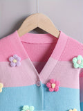 Kid Baby Cozy Floral V-Neck Knit Cardigan Casual Sweaters