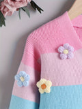 Kid Baby Cozy Floral V-Neck Knit Cardigan Casual Sweaters