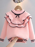 Kid Baby Girl Cozy Mink Plush Soft Ruffle Trim Sweaters