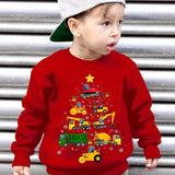 Kid Baby Boys Colorful Construction Cars Graphic Sweatshirts