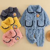 Kid Boy Girl Autumn Winter Coral Plush Warm Pajamas