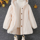 Kid Girl Cozy Fuzzy Cardigan Soft Warm Long Sleeve Casual Coats