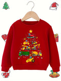 Kid Baby Boys Colorful Construction Cars Graphic Sweatshirts