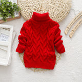 1-6T Kid Baby Boy Girl Autumn Solid Turtleneck Knitted Sweaters Tops