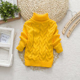 1-6T Kid Baby Boy Girl Autumn Solid Turtleneck Knitted Sweaters Tops