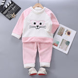 Kid Baby Boy Girl Autumn Winter Plush Thick Winter Flannel Pajamas