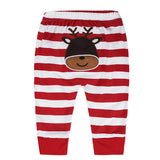 Baby Boys Girls Fawn Long Sleeve Striped Christmas 2 Pcs Sets