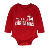 Baby Boys Girls Fawn Long Sleeve Striped Christmas 2 Pcs Sets