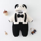 0-2T Baby Winter Thickened Fleece-lined Going Out Romper