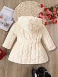 Baby Girl Warm Fuzzy Fleece Jacket Casual Solid Color Zip Up Coat